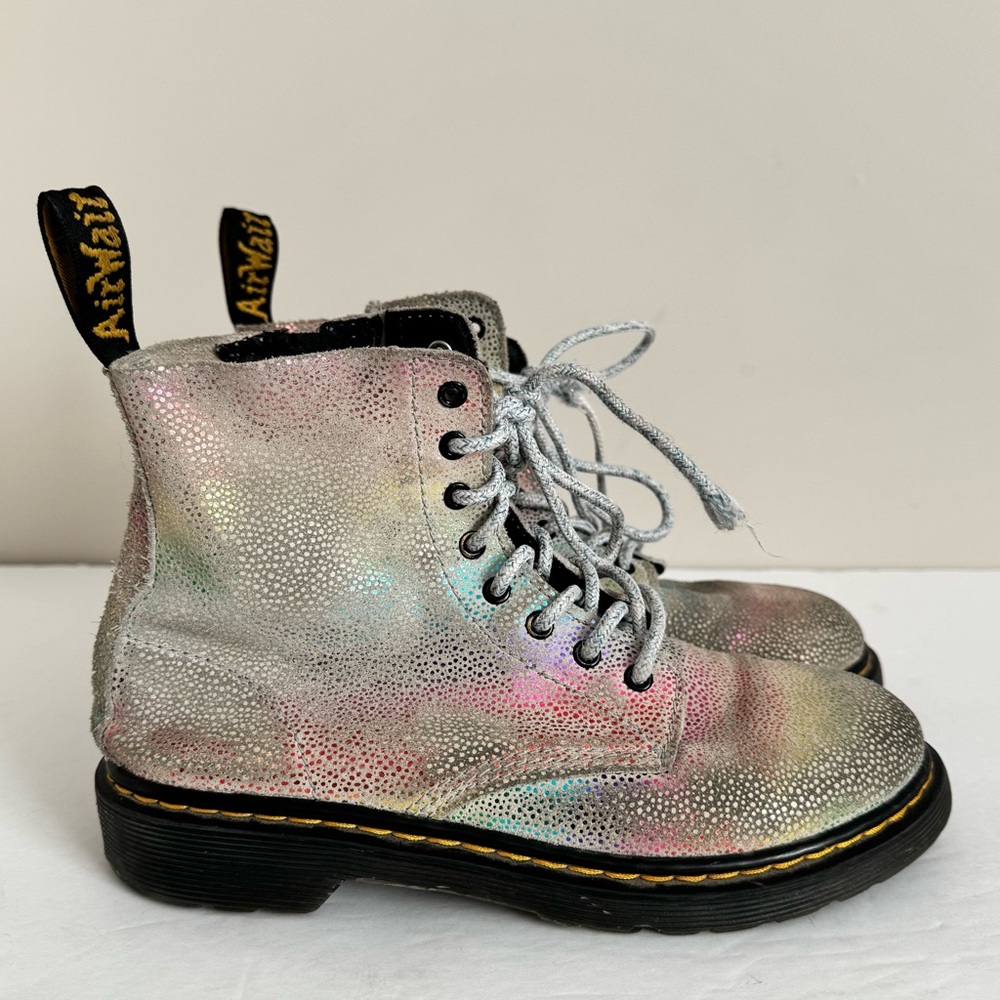 Dr. Martens Toddler 1460 Pascal Iridescent Lace Up Boots Multi-Kidray size 3 - Picture 10 of 13